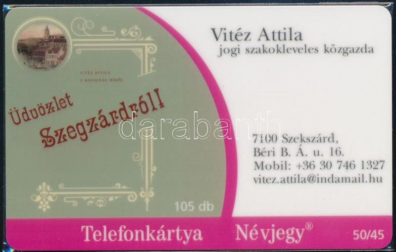 Barangoló névjegy telefonkártya, bontatlan