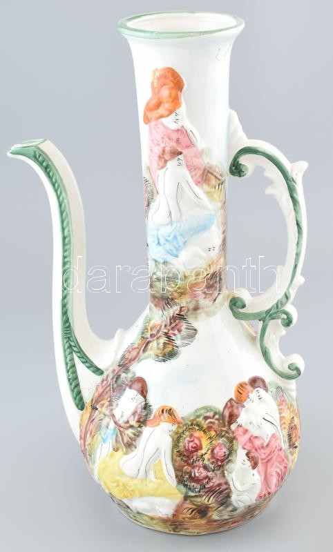 Capodimonte kancsó, jelzett, kis lepattanásokkal, m: 42 cm