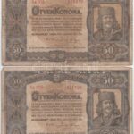 1920. 50K (2x) + 100K (3x) mind 'Orell Füssli Zürich' nyomdahely-megjelöléssel T:III-,IV