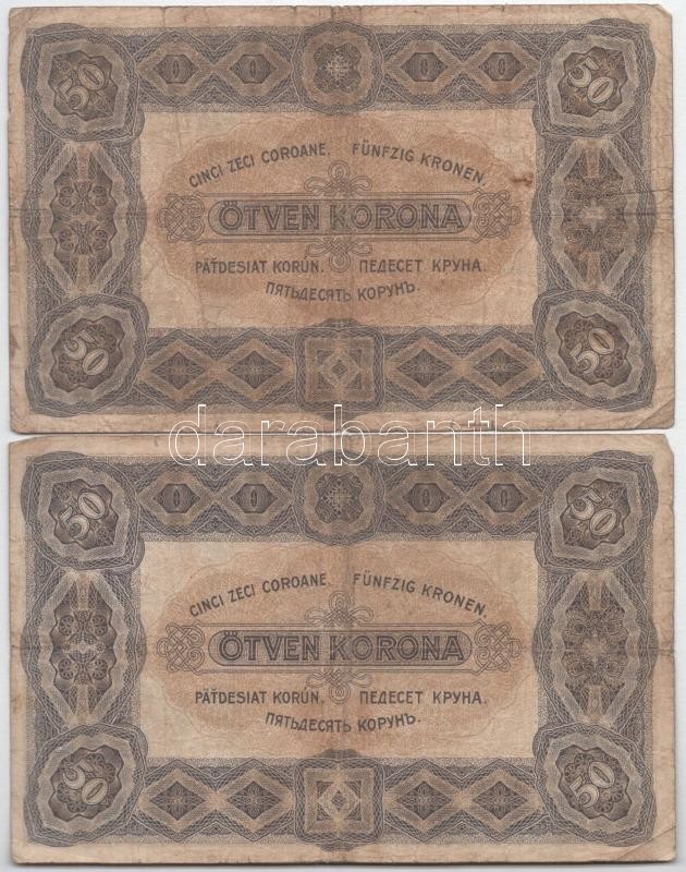 1920. 50K (2x) + 100K (3x) mind 'Orell Füssli Zürich' nyomdahely-megjelöléssel T:III-,IV - Image 2