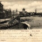 1900 Nagyvárad, Oradea; Körös részlet, híd, zsinagóga. Sonnenfeld Adolf kiadása / Cris riverside, bridge, synagogue (EK)
