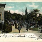 1901 Abbazia, Opatija; Vor dem Café Quarnero / café terrace (EK)