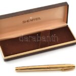 Sheaffer Imperial 797 töltőtoll - aranyozott bordázott, finom V-betétes 14k tollhegy (szinte újszerű, jól működik) eredeti dobozában.