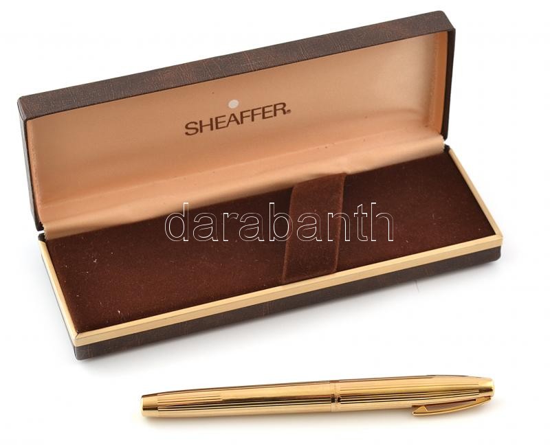 Sheaffer Imperial 797 töltőtoll - aranyozott bordázott, finom V-betétes 14k tollhegy (szinte újszerű, jól működik) eredeti dobozában.