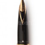 Sheaffer Imperial 797 töltőtoll - aranyozott bordázott, finom V-betétes 14k tollhegy (szinte újszerű, jól működik) eredeti dobozában. - Image 2