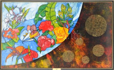 Faragó Miklós (1947-): Flora, 2017. Olaj, farost. Jelzett. Hátoldalán autográf felirattal. Üvegezett fakeretben. 60x100 cm. KIZÁRÓLAG SZEMÉLYES ÁTVÉTEL, NEM POSTÁZZUK! / ONLY PERSONAL COLLECTION AT OUR OFFICE.