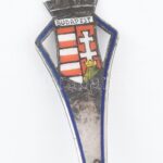 Ezüst (Ag) Budapest, címeres zománcozott emlék kanál, jelzett, h: 12 cm, bruttó: 10 g - Image 2
