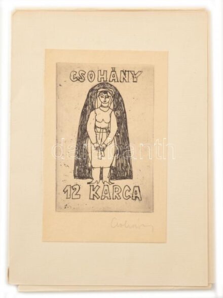 Csohány Kálmán (1925-1980): 12 db karc. Rézkarc, papír, mind jelzett. számozott példány (56/100). Kiadói kartonmappában, mappa gerincén kisebb szakadással, máskülönben jó állapotban. Hiánytalan, mind a 12 db rézkarc külön