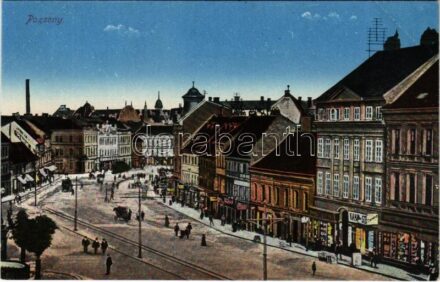 Pozsony, Pressburg, Bratislava; utca, üzletek / street view, shops