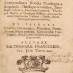 Francolino, Balthassare: Tirocinium Theologicum. Nagyszombat, 1744. Kartonált kötés, kopottas állapotban.