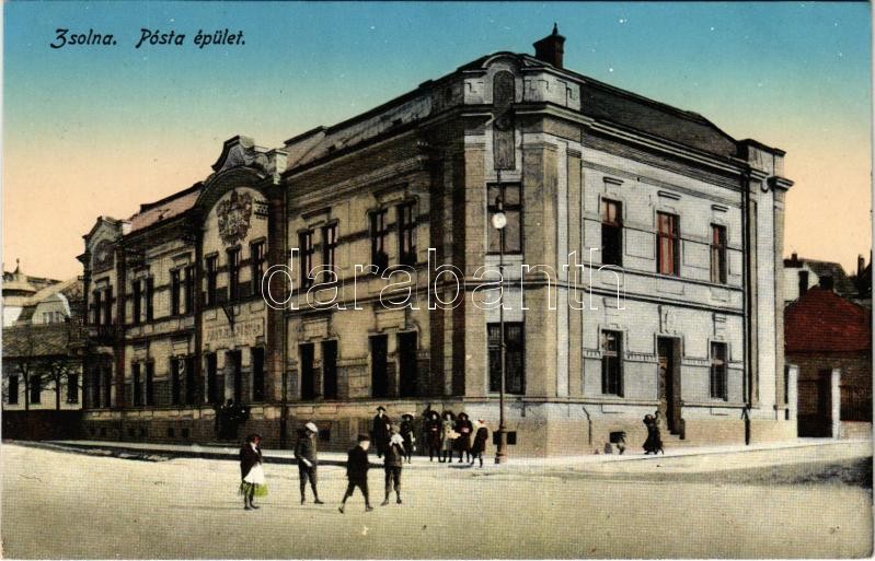 Zsolna, Sillein, Zilina; Posta. Biel L. kiadása / post office