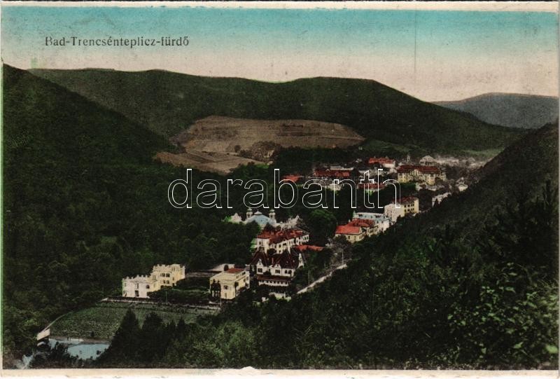 Trencsénteplic, Trencianske Teplice; látkép / general view (képeslapfüzetből / from postcard booklet)