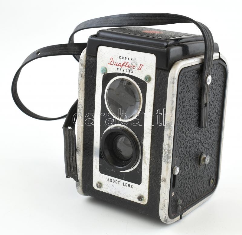 Kodak Duaflex II kamera eredeti bőr tokkal, kissé kopott - Image 2