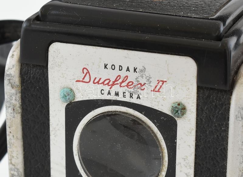 Kodak Duaflex II kamera eredeti bőr tokkal, kissé kopott - Image 3