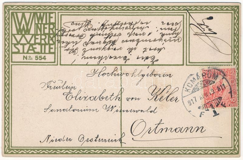 1917 Osterkarte. Wiener Werkstätte No. 554. s: Mela Koehler (EK) - Image 2