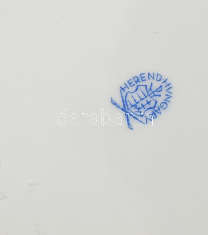 Herendi Eton mintás porcelán tányér. Kézzel festett, jelzett, kopással d: 22 cm . - Image 2