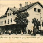 1901 Esztergom, pályaudvar, vasútállomás. St. J. kiadása (EK)
