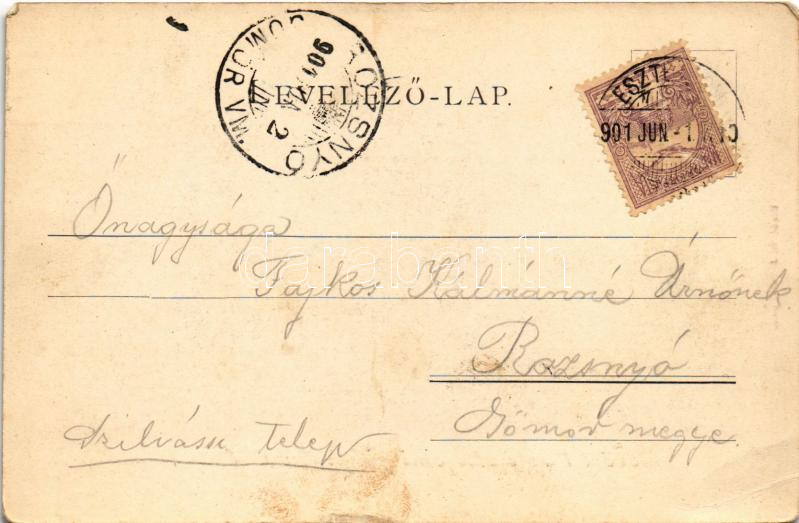 1901 Esztergom, pályaudvar, vasútállomás. St. J. kiadása (EK) - Image 2