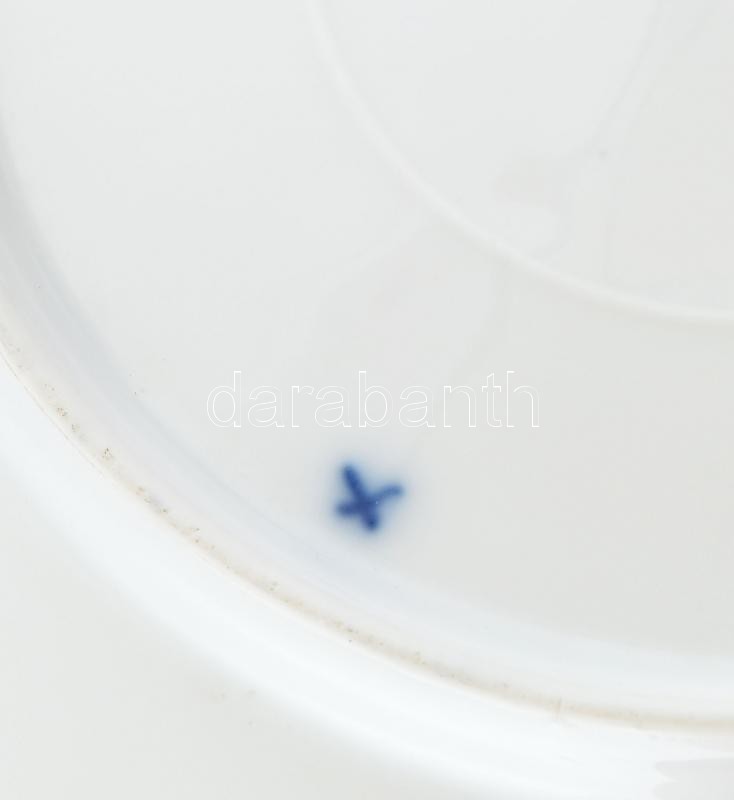 Karlsbad gyümölcsös tányér, részben kézzel festett, jelzett, apró kopásokkal, egyiken egy kis csorba d:21,5 cm - Image 3