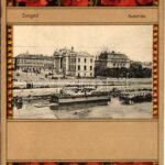 Szeged, Rudolf tér, rakpart, Tisza part, Kultúrpalota. Szecessziós pipacsos litho, Art Nouveau (EK)
