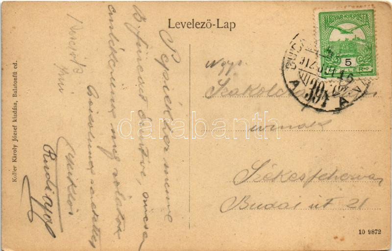 1912 Balatonfüred, asszonyok kosárral a földúton, szőlőskertek. Koller Károly József kiadása (EK) - Image 2