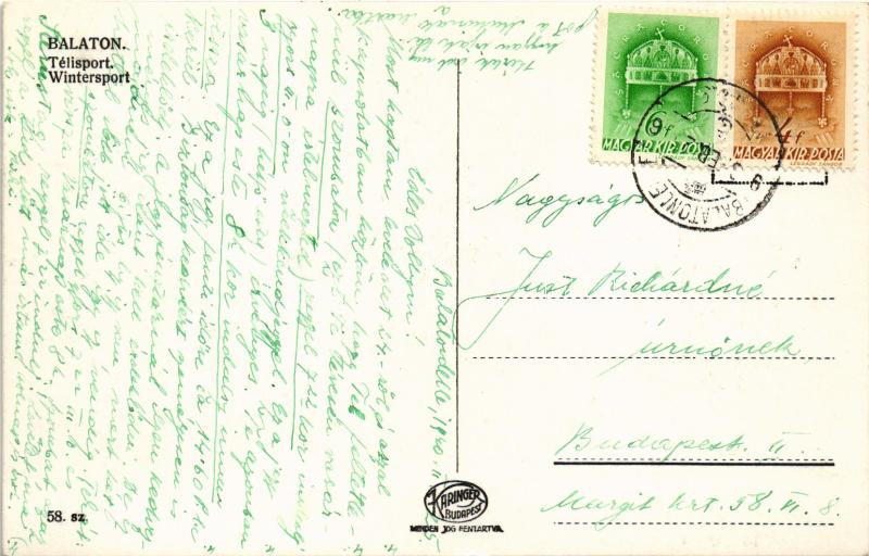1940 Balaton, téli sport a befagyott tó jegén, jégvitorlázás - Image 2