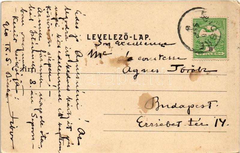 1910 Bicske, látkép a vasúti töltésről. Huszár László kiadása (EK) - Image 2