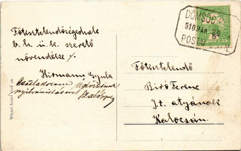 1910 Dömsöd, vasútállomás. Wiesel Izrael kiadása + 'DÖMSÖD POSTAI ÜGYN.' (EK) - Image 2