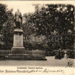 1909 Balatonfüred, Kisfaludy Sándor szobor. Pósa Endre kiadása