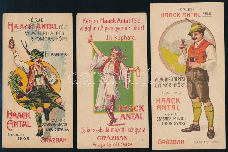 Haack Antal gyomorkeserű 3 klf számolócédula