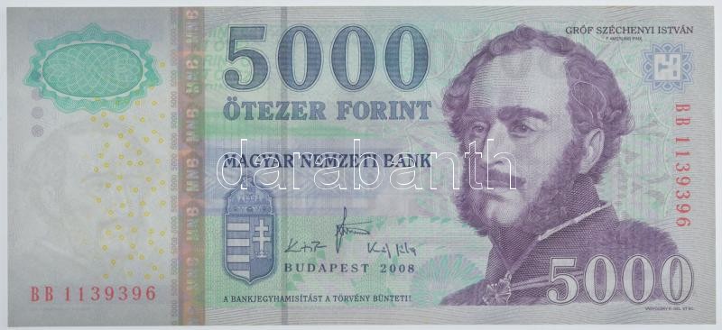 2008. 5000Ft 'BB 1139396' T:III szép papír Adamo F57C1