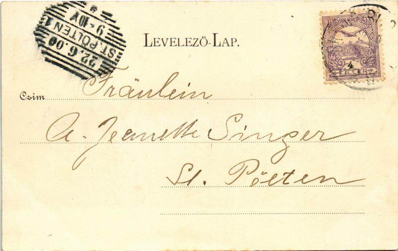 1900 Fonyód-fürdőtelep, Vasúti szálloda és sorompó. Gerő Zsigmond kiadása - Image 2