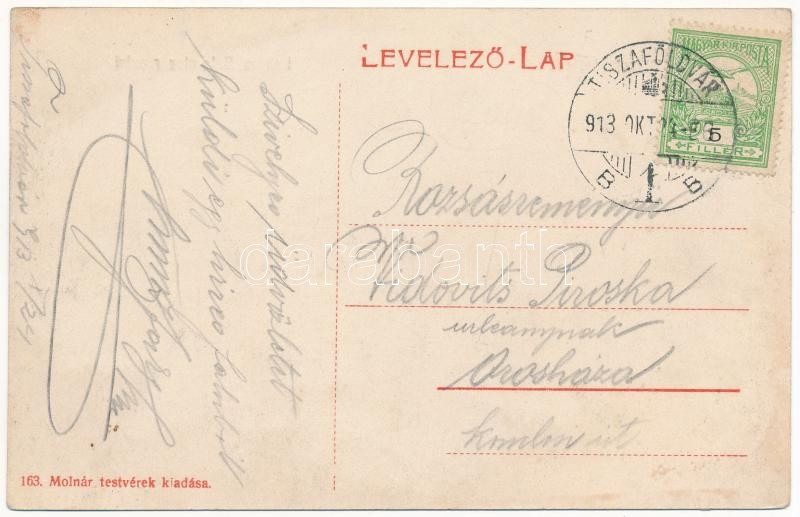 1913 Tiszaföldvár, Lukács Béla utca, Molnár Testvérek, Deutsch és Lövy Illés üzlete. Molnár Testvérek kiadása (EK) - Image 2