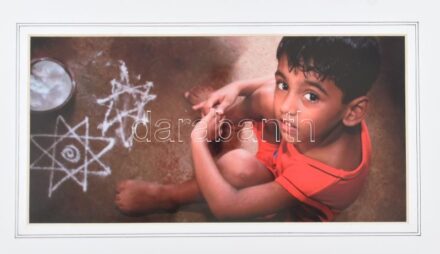 Robert Duncalf: Indián fiú. Fotópapír, paszpartuban, jelzés nélkül, 17x34,5cm