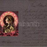 1902 Art Nouveau lady. Emb. litho (EK)