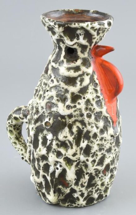 Horváth Magdolna: Retró kakasos gyertyatartó, hibátlan, jelzett m: 18 cm