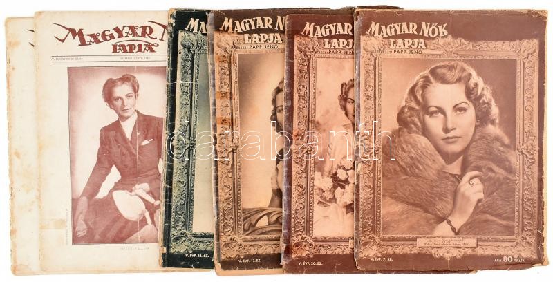 1942 6 db Magyar Nők lapja vegyes állapotban