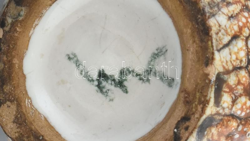 Bán Károly retró váza, színes mázakkal festett kerámia, jelzett,, m: 17 cm - Image 2
