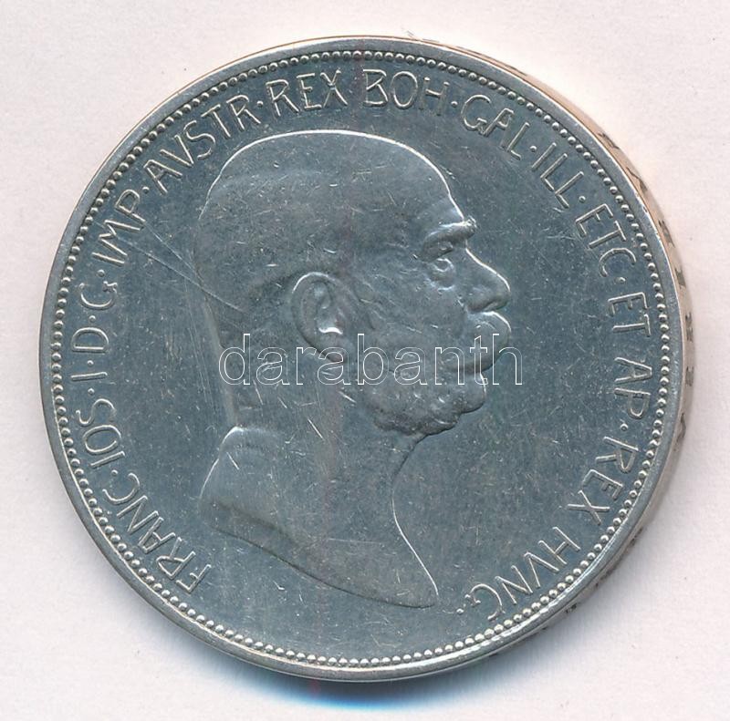 Ausztria 1909. 5K Ag 'Ferenc József' T:2 karc Austria 1909. 5 Corona Ag 'Franz Joseph' C:XF scratch Krause KM#2814