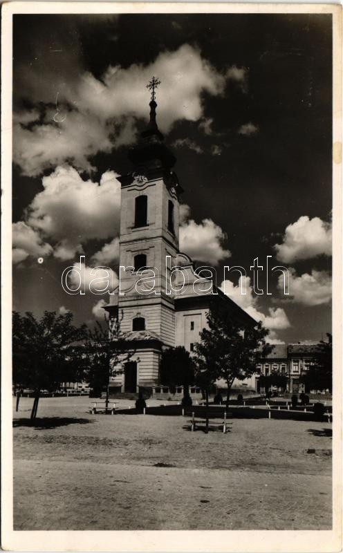 1942 Rimaszombat, Rimavská Sobota; Római katolikus templom. Rábely J. kiadása / Catholic church