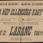 1944 Antifasiszta röplap a rendőrök számára készítve, melyben a labancok kiszolgálására szakadással 26x20 cm