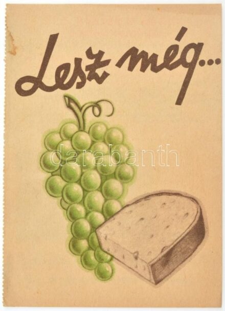 Budapest ~1930. 'Lesz még...' reklám, hátlapján szerencsetasak 3db számcetlivel T:I- fo. / Hungary / Budapest ~1930. 'You will...' lottery game advertisement with lucky bag on the back wit 3 number notes C:AU spotted