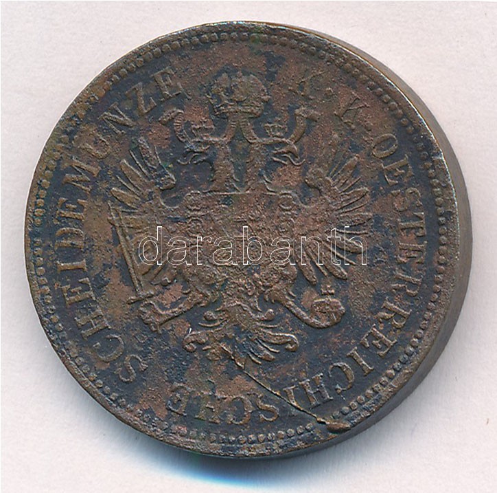 1860B 4kr Cu T:2- patina, anyagfelesleg Adamo M7 - Image 2
