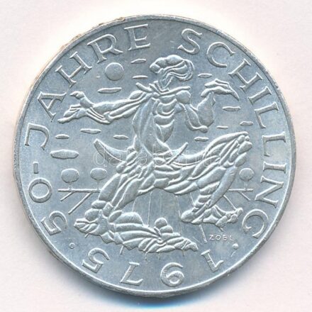 Ausztria 1975. 100Sch Ag '50 éves a schilling' T:1-,2 több ph. Austria 1975. 100 Schilling Ag '50th Anniversary of the Schilling' C:AU,XF multiple edge errors Krause KM#2925