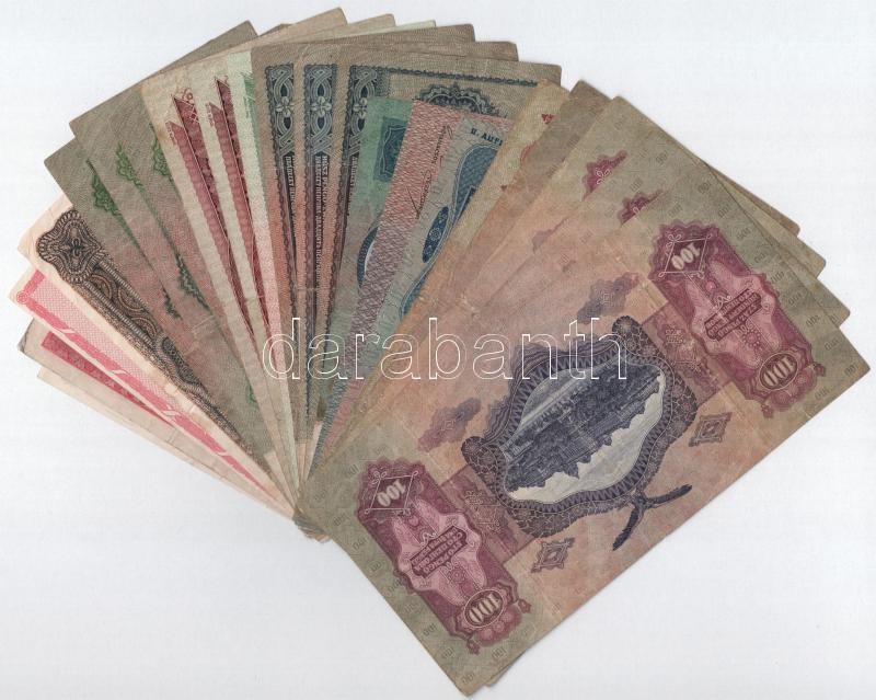 21db-os vegyes, Korona-, Pengő- és Forint bankjegytétel, közte 1949. 100Ft (2x) T:III,III- - Image 2