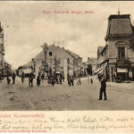 1901 Komárom, Komárnó; Fő tér, Nádor és Megye utca, Stettler Ignác és Mészáros András üzlete. Czike Dénes kiadása / main square, streets, shops (EK)