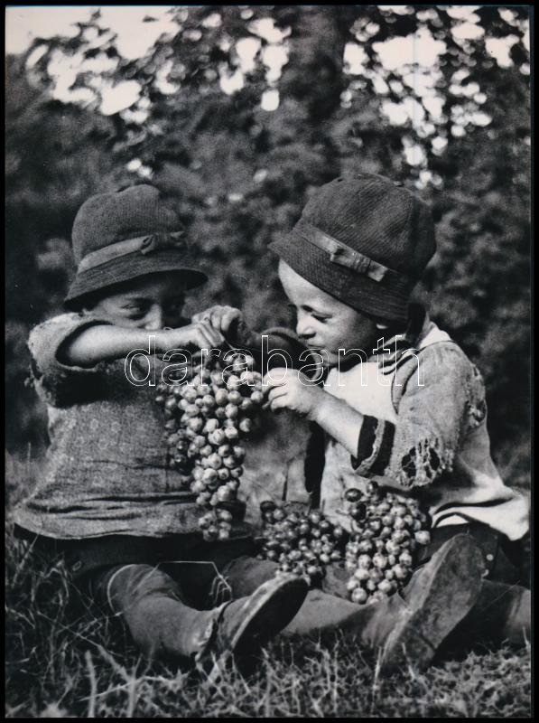 cca 1925 Habzsi-dőzsi szüret idején, Kerny István (1879-1963) budapesti fotóművész hagyatékából 1 db mai nagyítás, 17,7x24 cm
