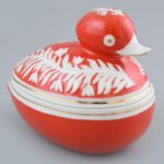 Hollóházi porcelán kacsás bonbonier, jelzett, hibátlan, 11×11×7,5 cm