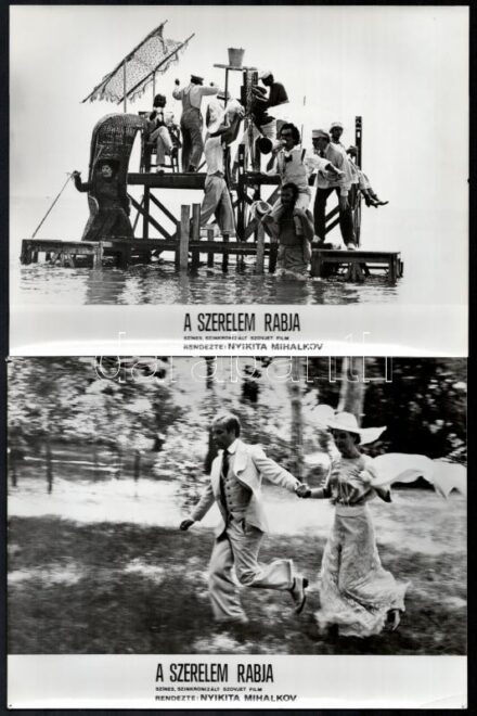 cca 1976 ,,A szerelem rabja' című szovjet film jelenetei és szereplői, 21 db vintage produkciós filmfotó, ezüst zselatinos fotópapíron, a használatból eredő (esetleges) kisebb hibákkal, 18x24 cm