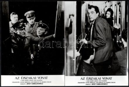 cca 1959 ,,Az éjszakai vonat' című lengyel film jelenetei és szereplői, 13 db vintage produkciós filmfotó, ezüst zselatinos fotópapíron, a használatból eredő (esetleges) kisebb hibákkal, 18x24 cm